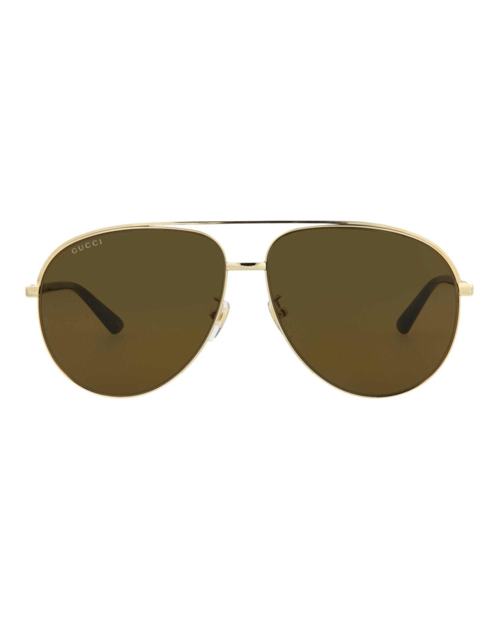 Gucci Mens Aviator Gold Gold Brown Fashion Designer Eyewear
