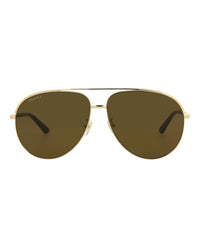 Gucci Mens Aviator Gold Gold Brown Fashion Designer Eyewear