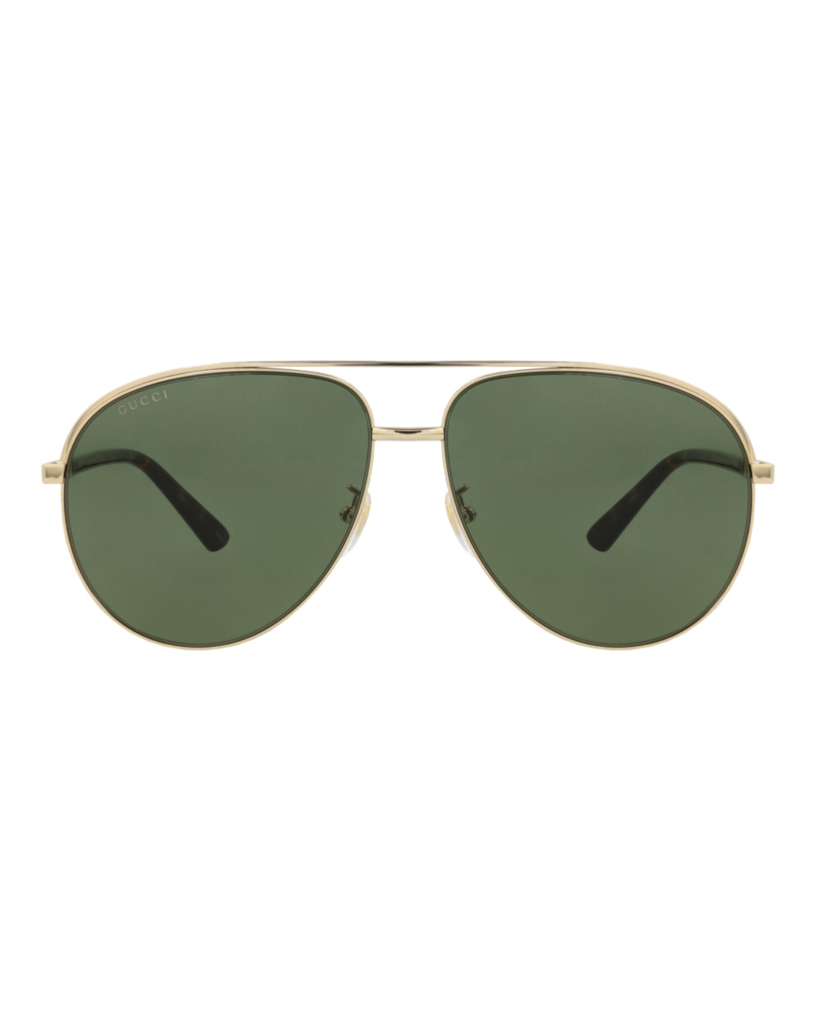 Gucci Gucci Mens Aviator Gold Gold Green Fashion Designer Eyewear