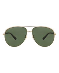 Gucci Gucci Mens Aviator Gold Gold Green Fashion Designer Eyewear