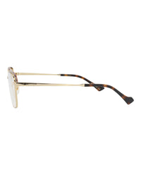 Gucci Mens Square/Rectangle Gold Gold Transparent Fashion Designer Eyewear
