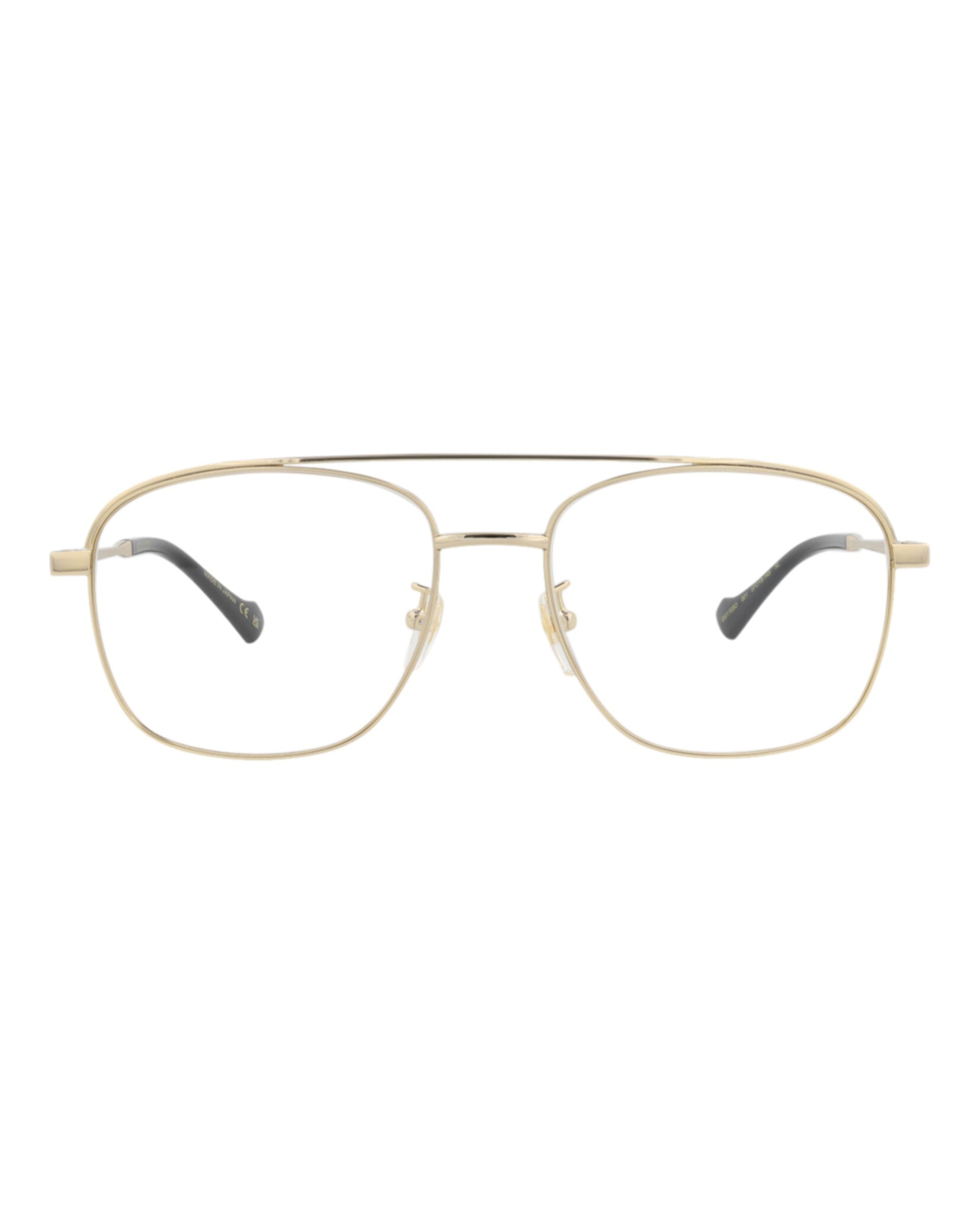 Gucci Gucci Mens Square/Rectangle Gold Gold Transparent Fashion Designer Eyewear