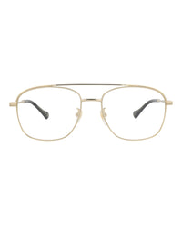 Gucci Gucci Mens Square/Rectangle Gold Gold Transparent Fashion Designer Eyewear