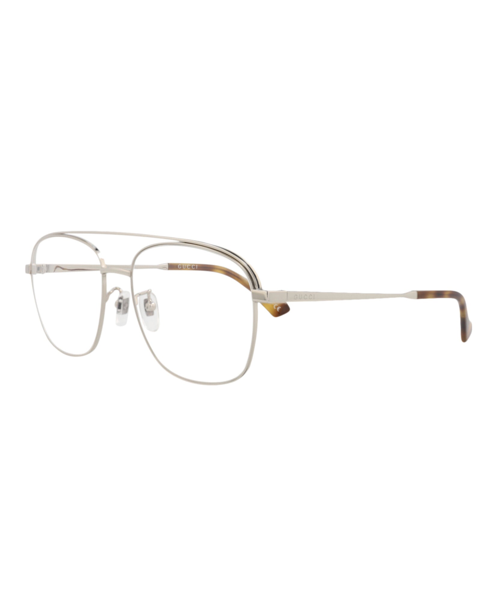 Gucci Gucci Mens Aviator Silver Silver Transparent Fashion Designer Eyewear