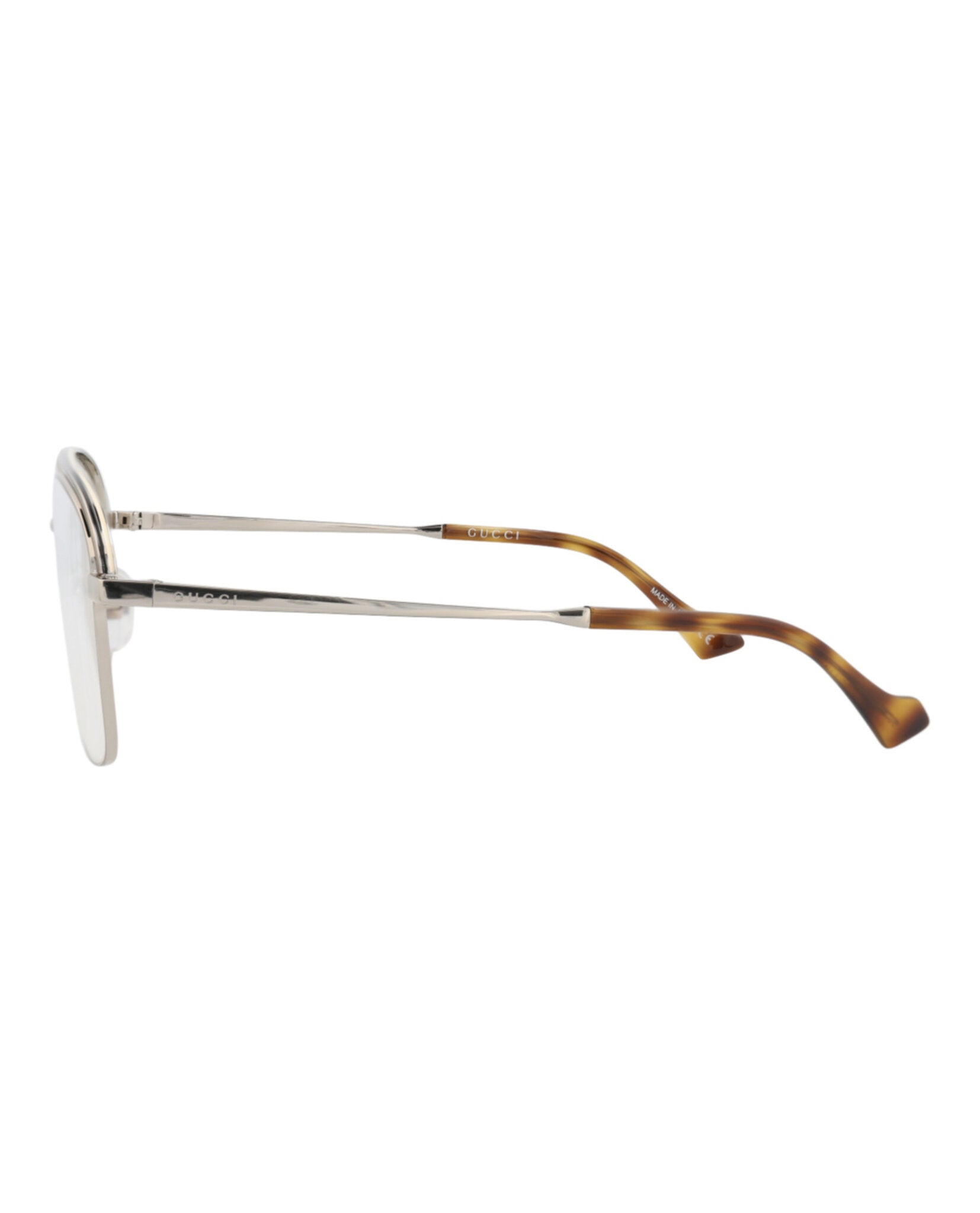Gucci Gucci Mens Aviator Silver Silver Transparent Fashion Designer Eyewear