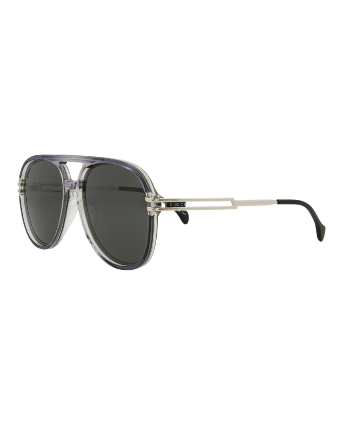 Gucci Gucci Mens Aviator Grey Silver Grey Fashion Designer Eyewear