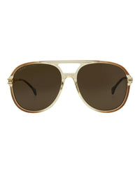 Gucci Mens Aviator Brown Gold Brown Fashion Designer Eyewear