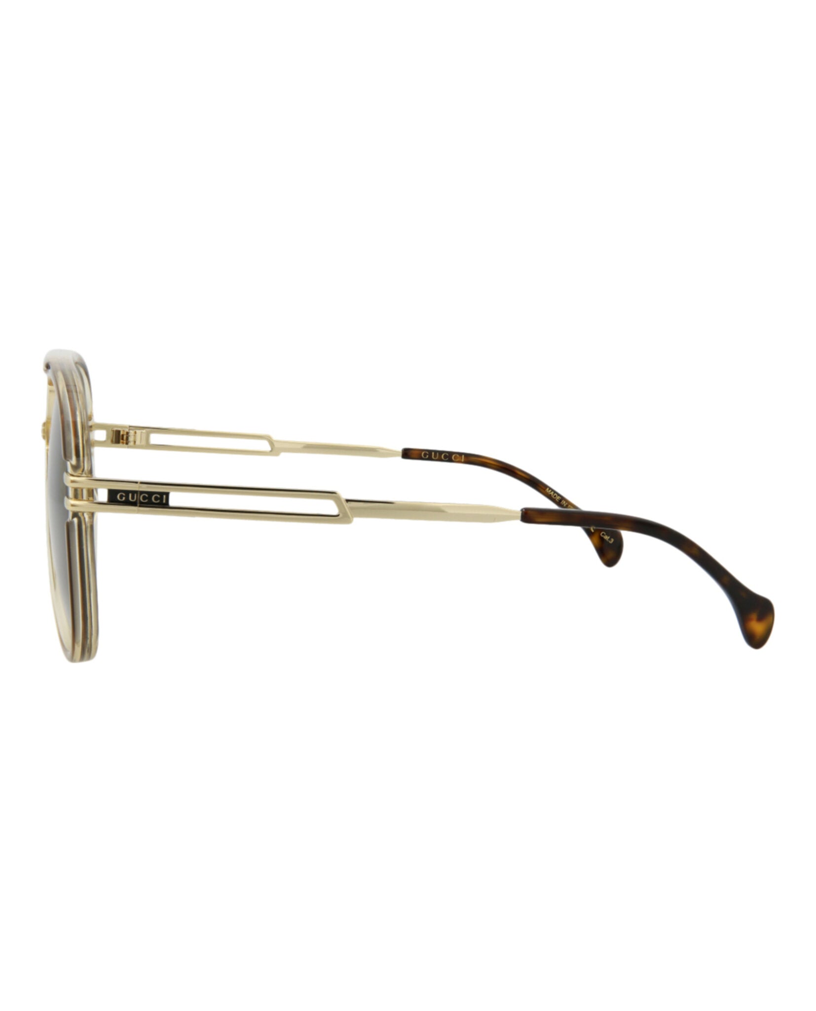 Gucci Mens Aviator Brown Gold Brown Fashion Designer Eyewear