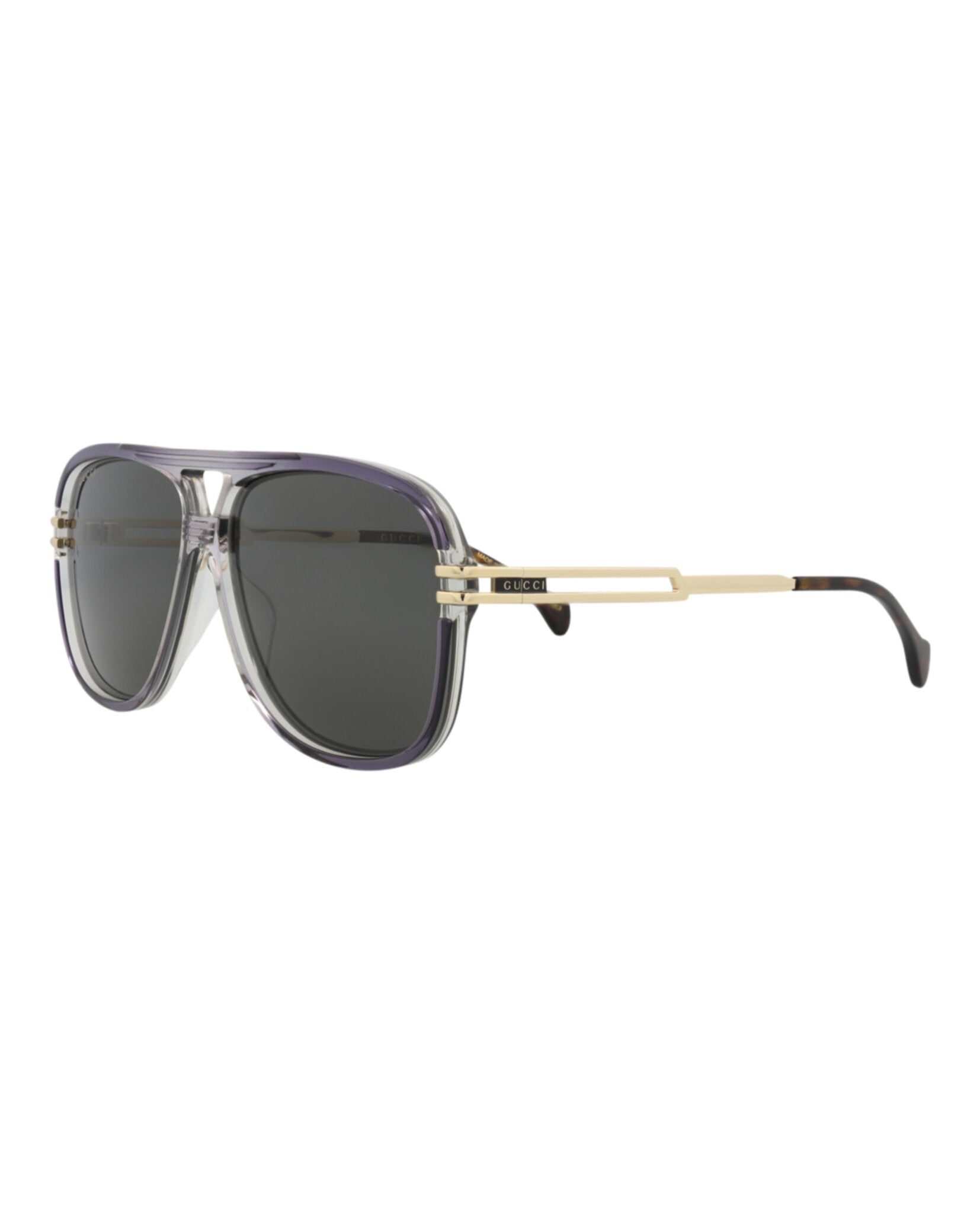 Gucci Mens Aviator Grey Gold Grey Fashion Designer Eyewear