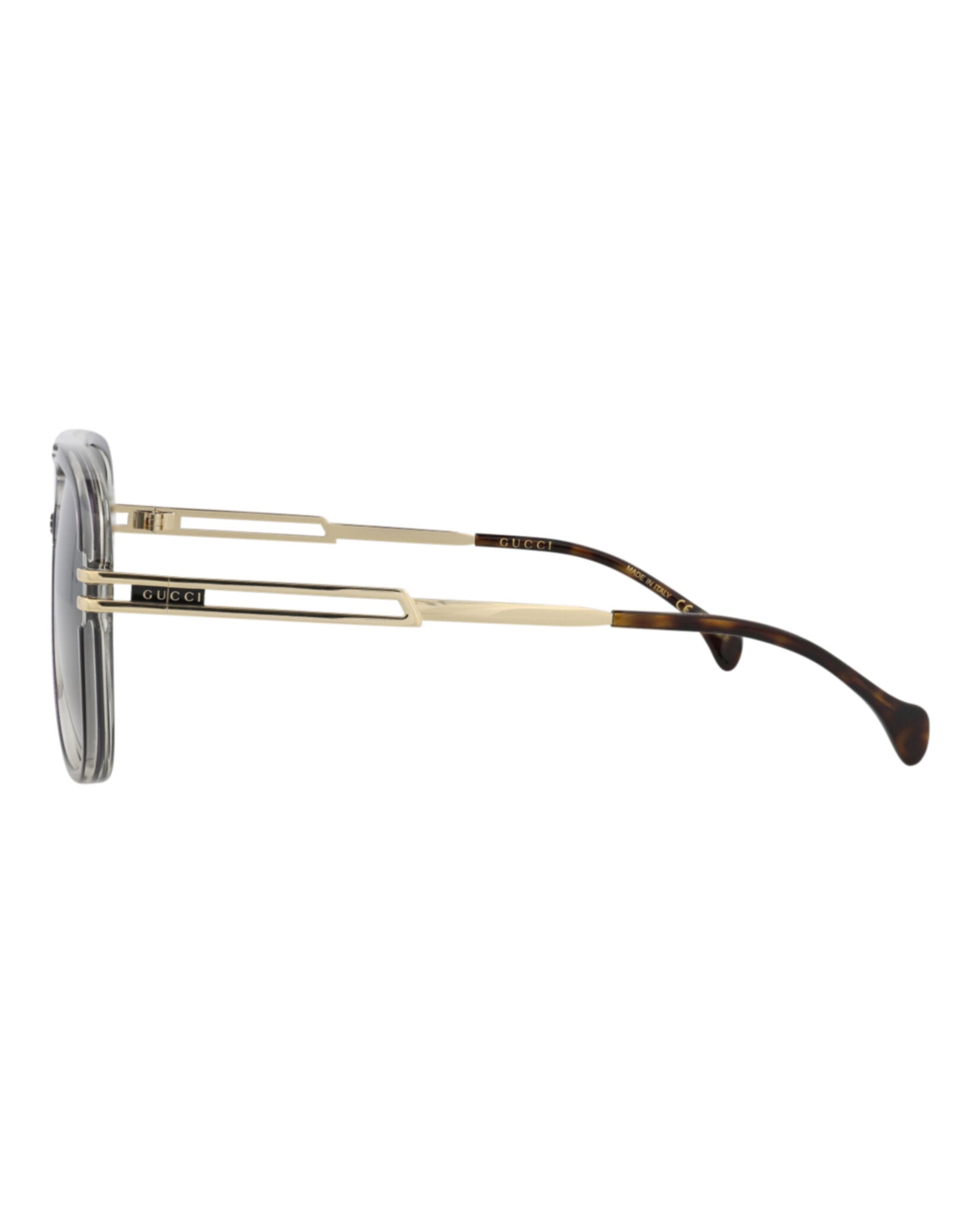 Gucci Mens Aviator Grey Gold Grey Fashion Designer Eyewear