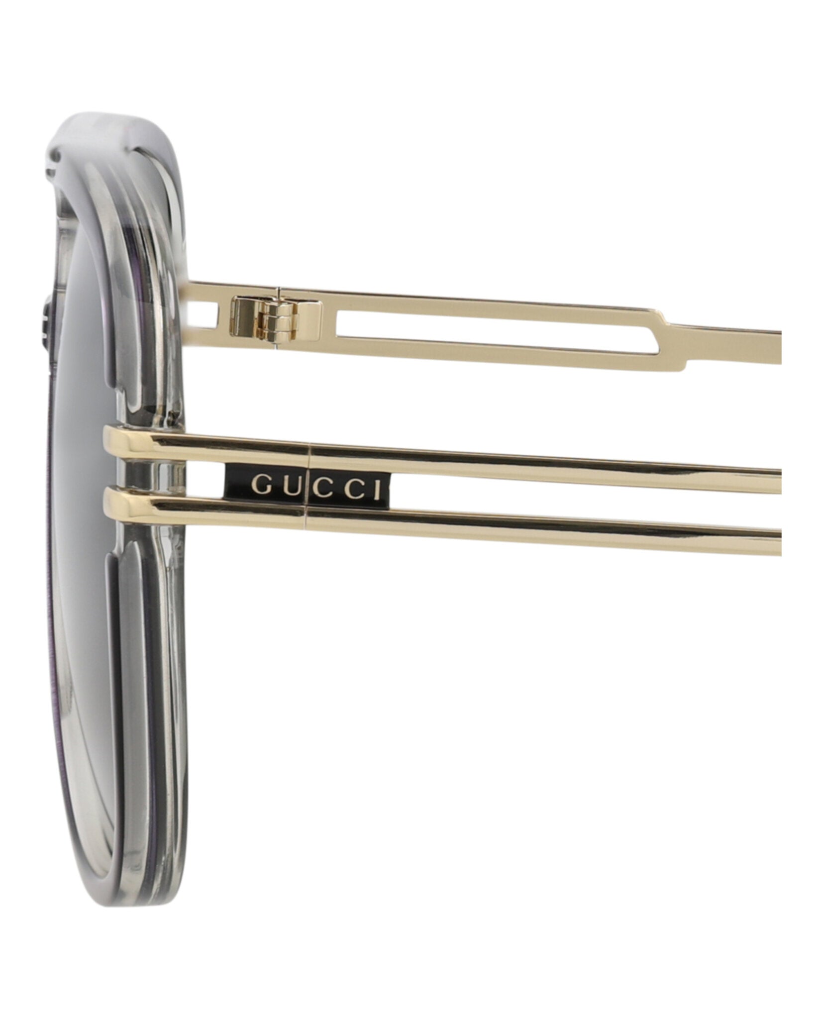 Gucci Mens Aviator Grey Gold Grey Fashion Designer Eyewear
