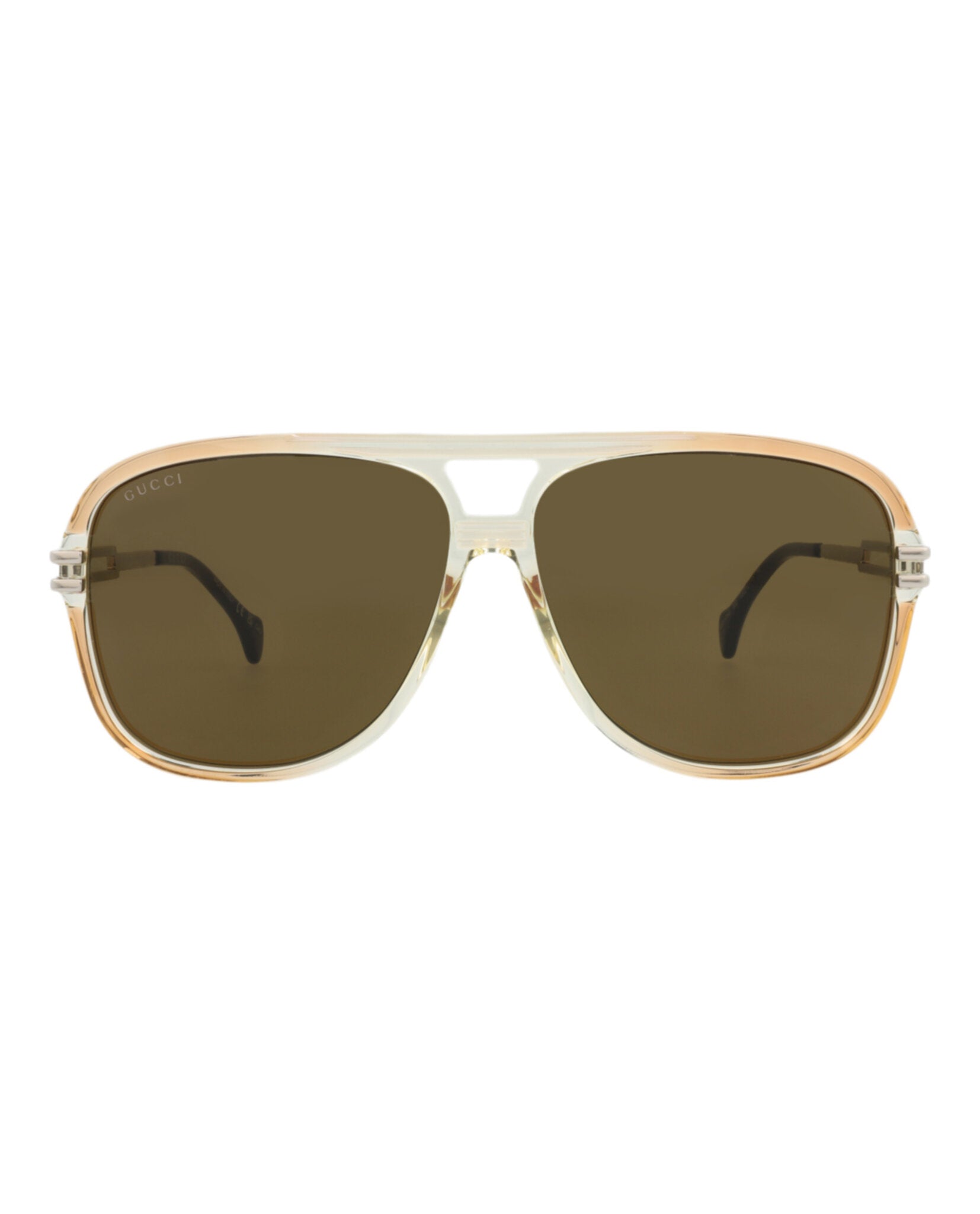 Gucci Mens Aviator Orange Silver Brown Fashion Designer Eyewear