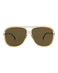 Gucci Mens Aviator Orange Silver Brown Fashion Designer Eyewear