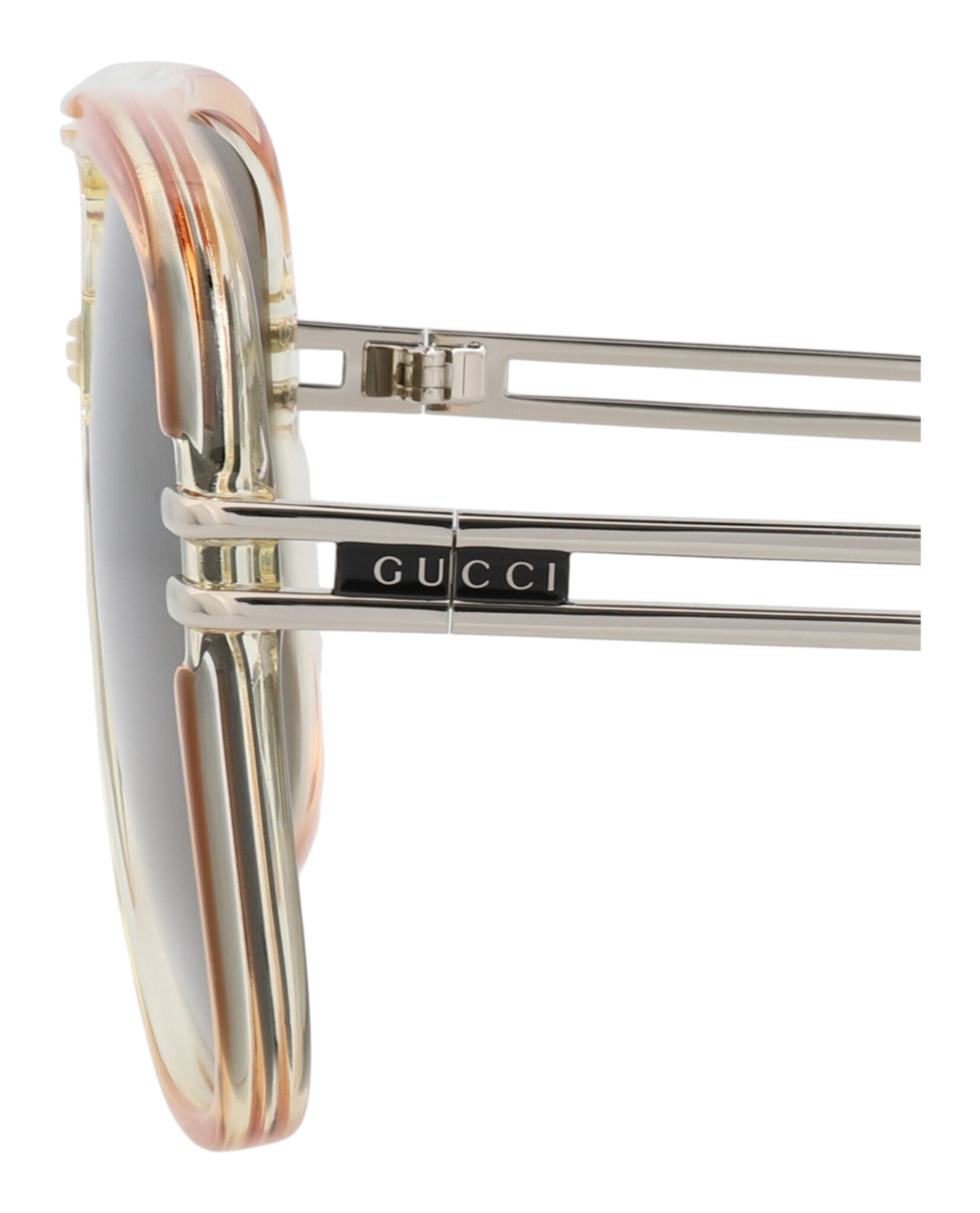 Gucci Mens Aviator Orange Silver Brown Fashion Designer Eyewear