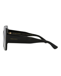 Gucci Womens Square/Rectangle Black Black Grey Fashion Designer Eyewear