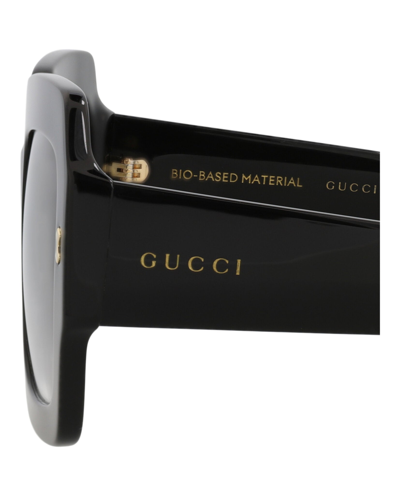 Gucci Womens Square/Rectangle Black Black Grey Fashion Designer Eyewear