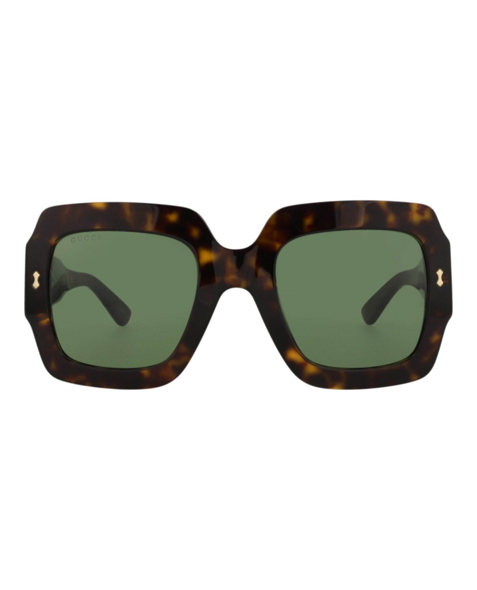 Gucci Womens Square/Rectangle Havana Havana Green Fashion Designer Eyewear