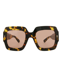 Gucci Womens Square/Rectangle Havana Havana Red Fashion Designer Eyewear