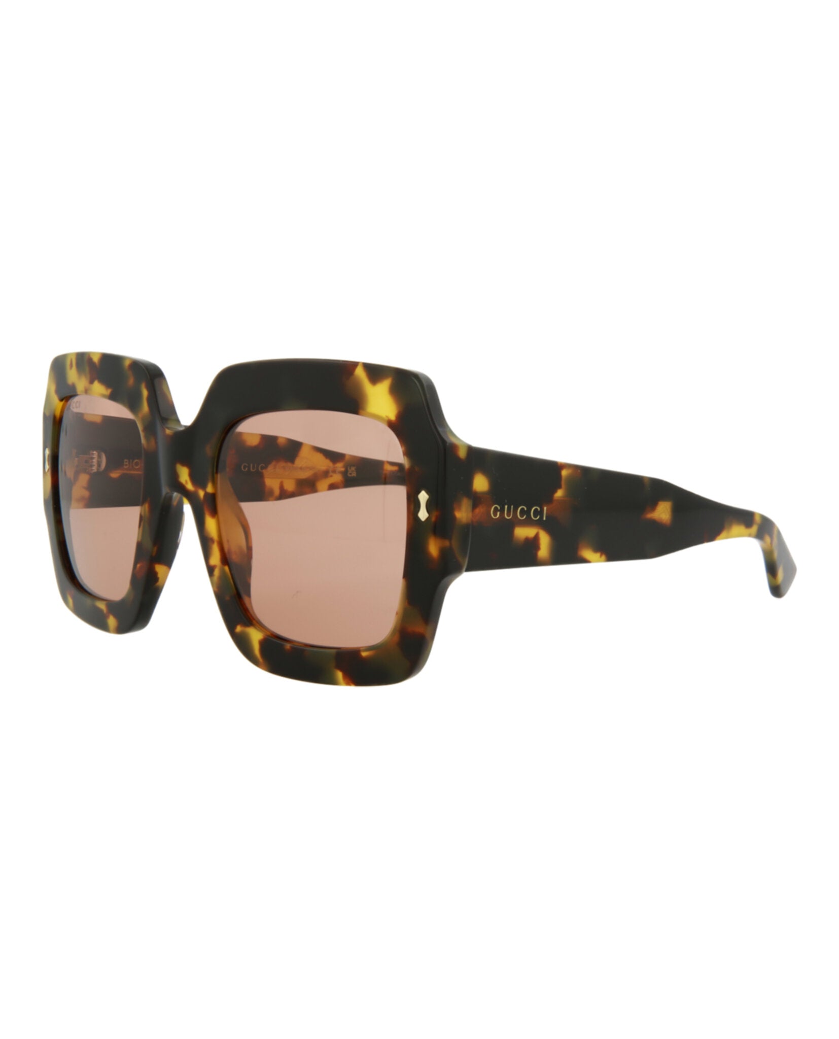 Gucci Womens Square/Rectangle Havana Havana Red Fashion Designer Eyewear
