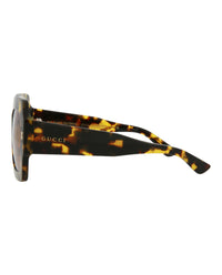 Gucci Womens Square/Rectangle Havana Havana Red Fashion Designer Eyewear