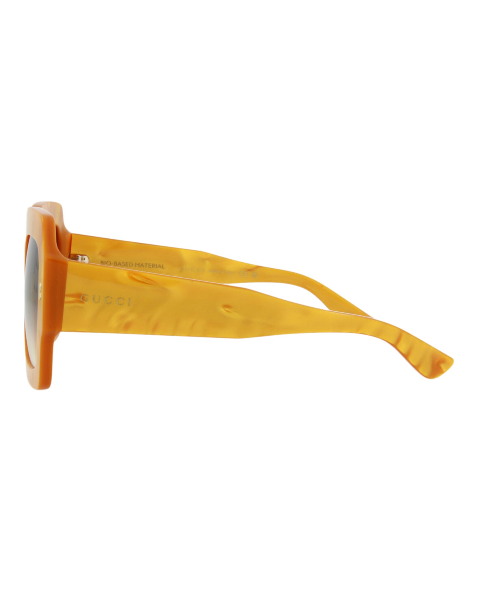 Gucci Womens Square/Rectangle Yellow Yellow Brown Fashion Designer Eyewear