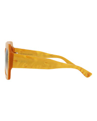 Gucci Womens Square/Rectangle Yellow Yellow Brown Fashion Designer Eyewear