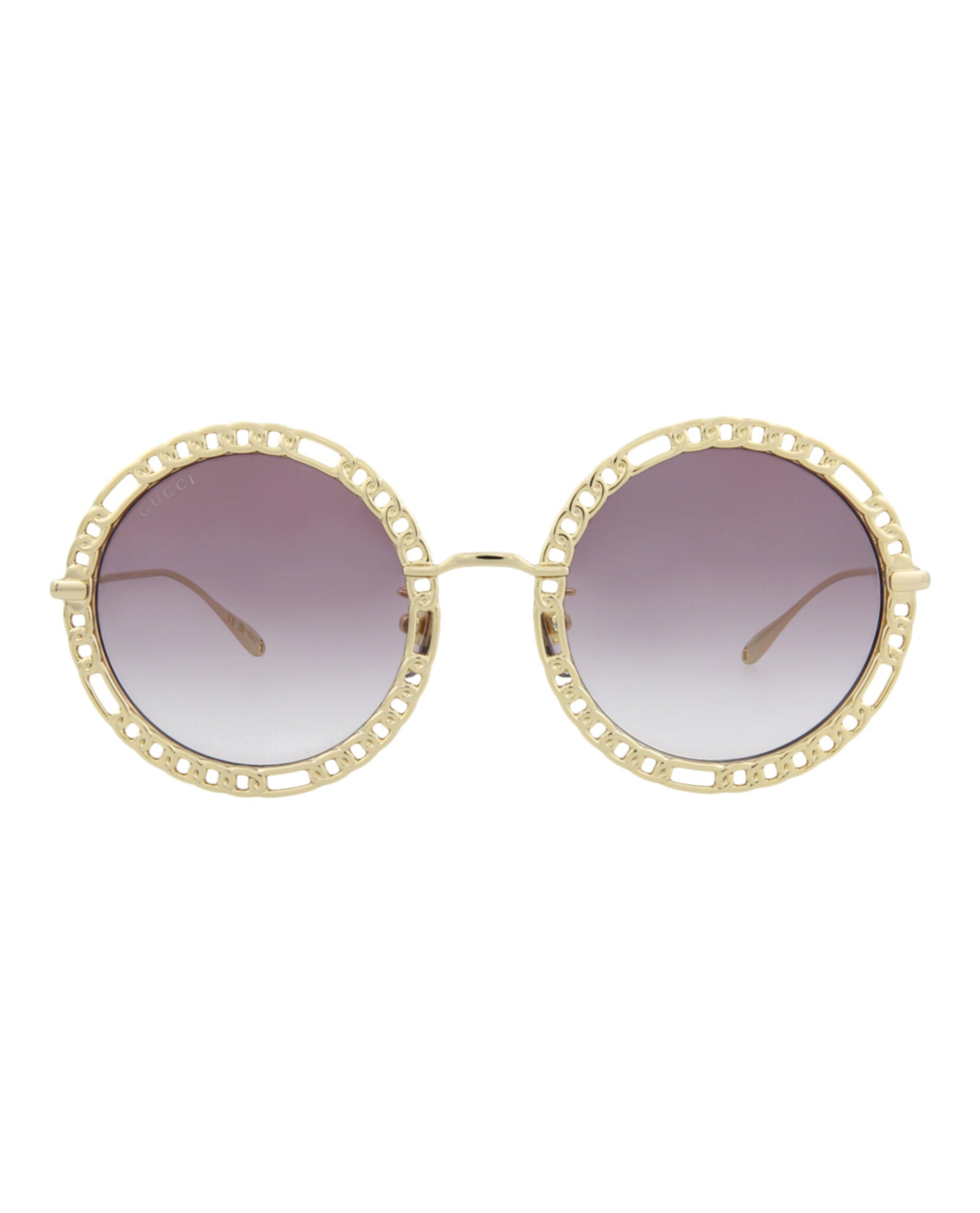 Gucci Womens Round/Oval Gold Gold Violet Fashion Designer Eyewear