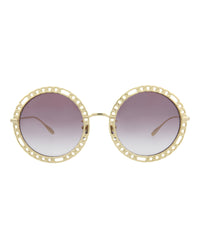 Gucci Womens Round/Oval Gold Gold Violet Fashion Designer Eyewear