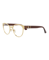 Gucci Gucci Womens Cat Eye Gold Red Transparent Fashion Designer Eyewear