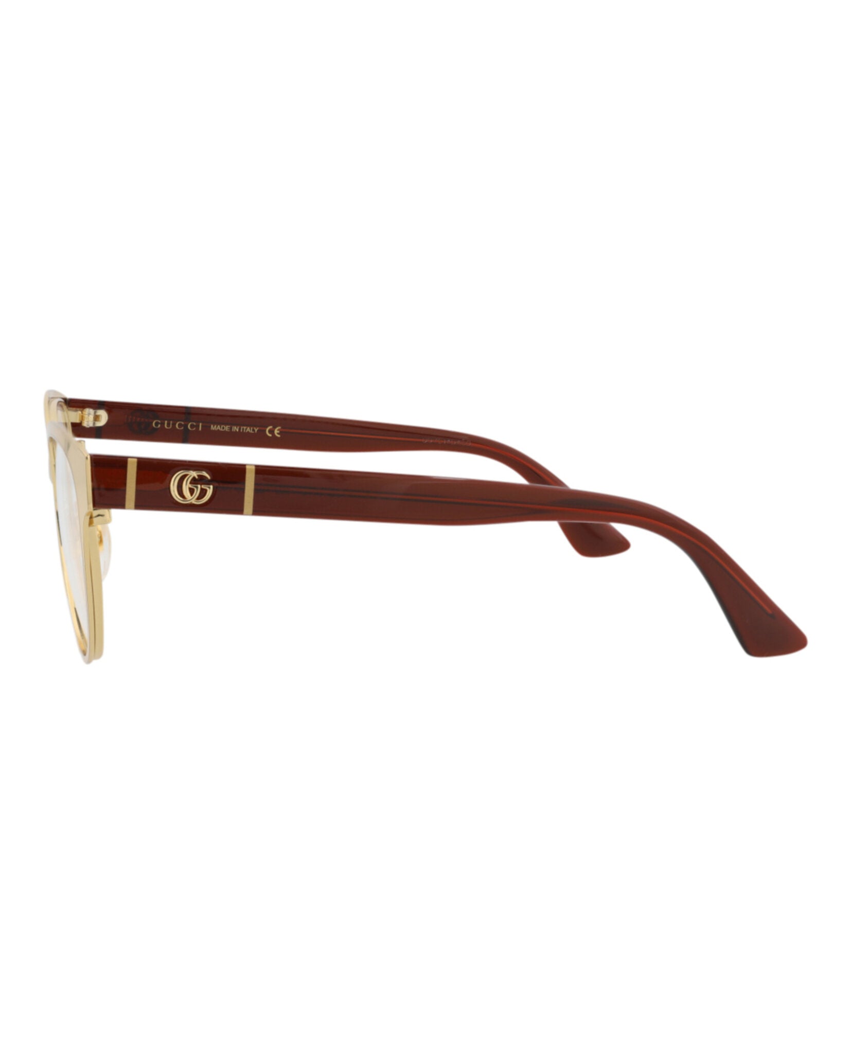 Gucci Gucci Womens Cat Eye Gold Red Transparent Fashion Designer Eyewear