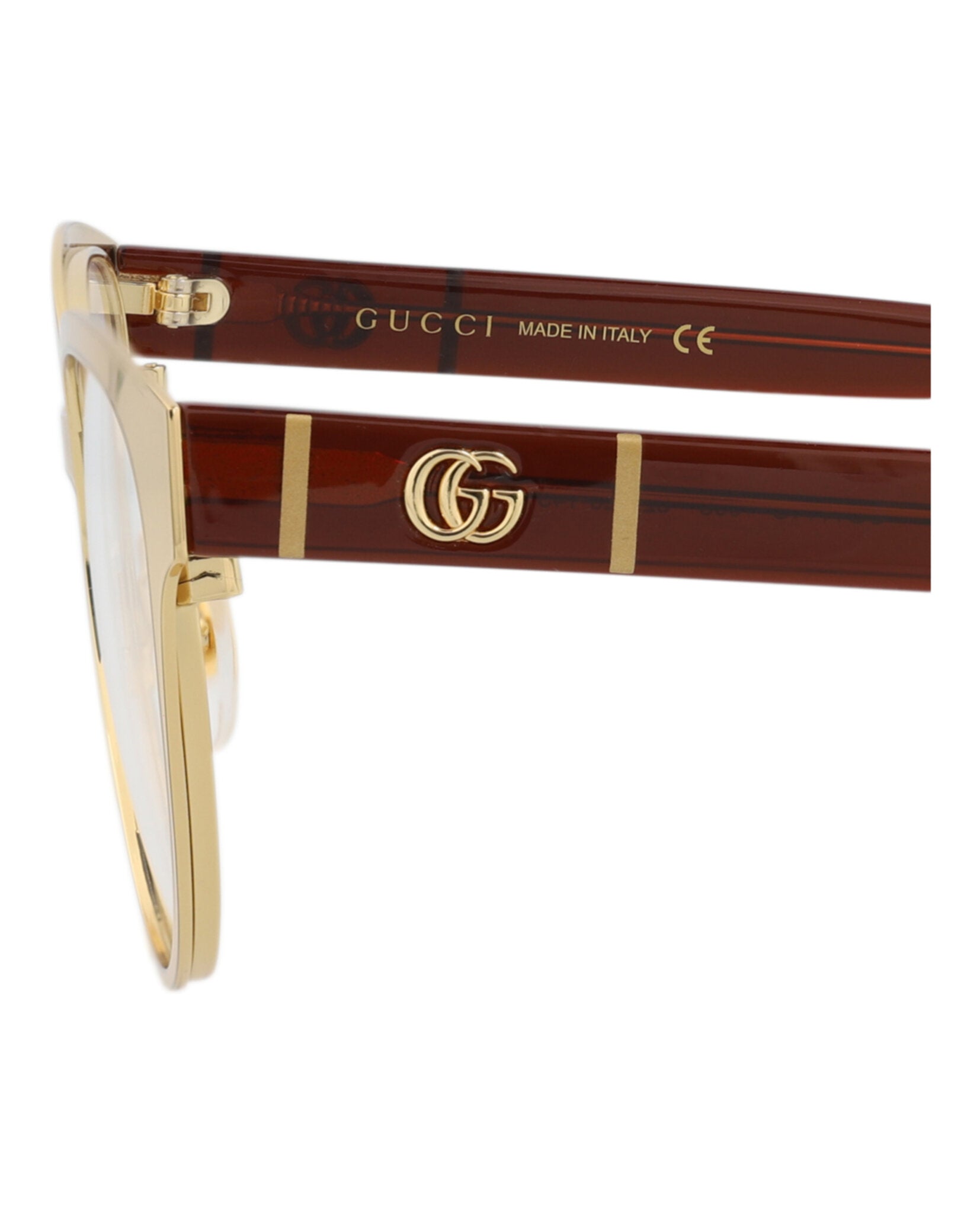 Gucci Gucci Womens Cat Eye Gold Red Transparent Fashion Designer Eyewear