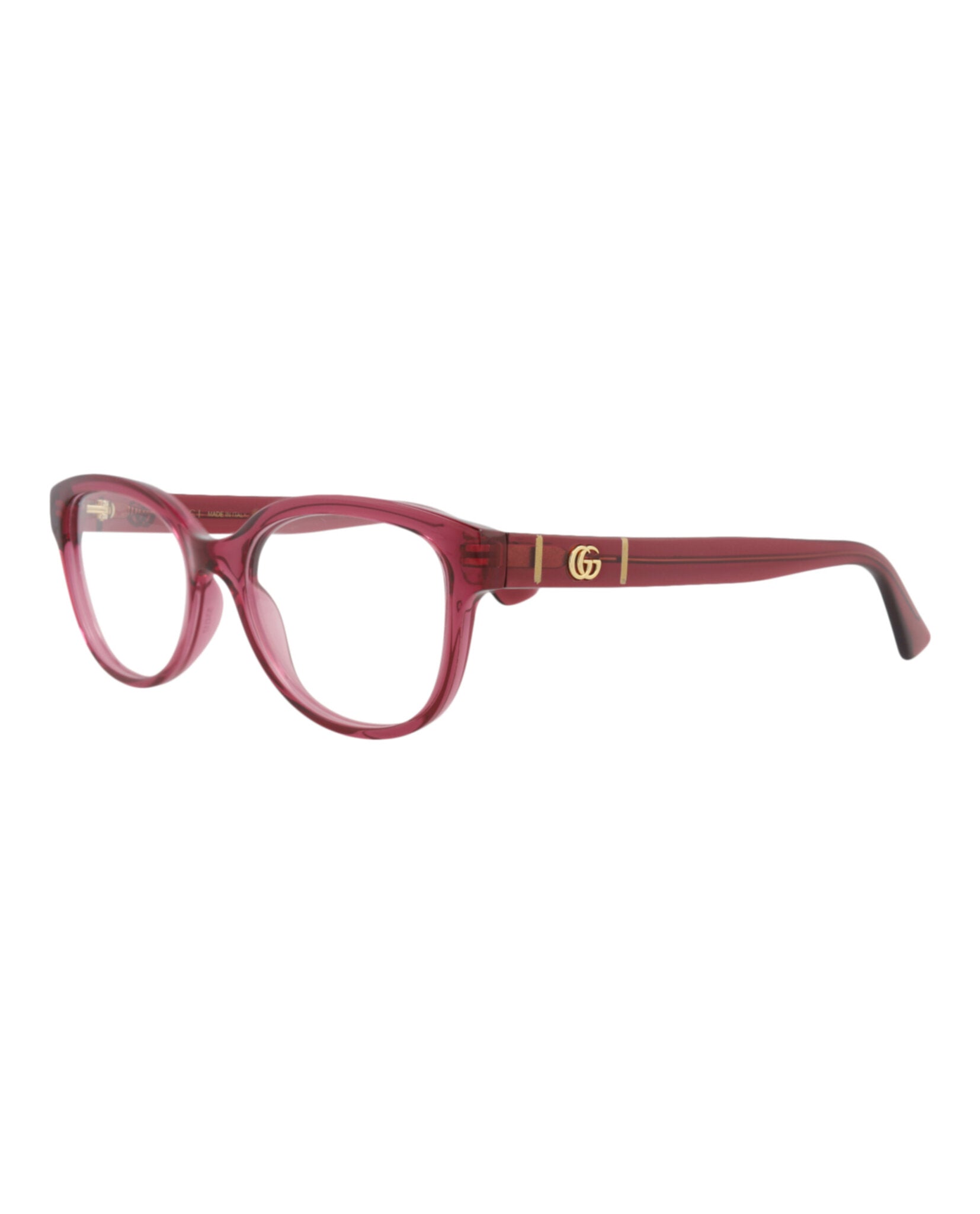 Gucci Gucci Womens Round/Oval Burgundy Burgundy Transparent Fashion Designer Eyewear