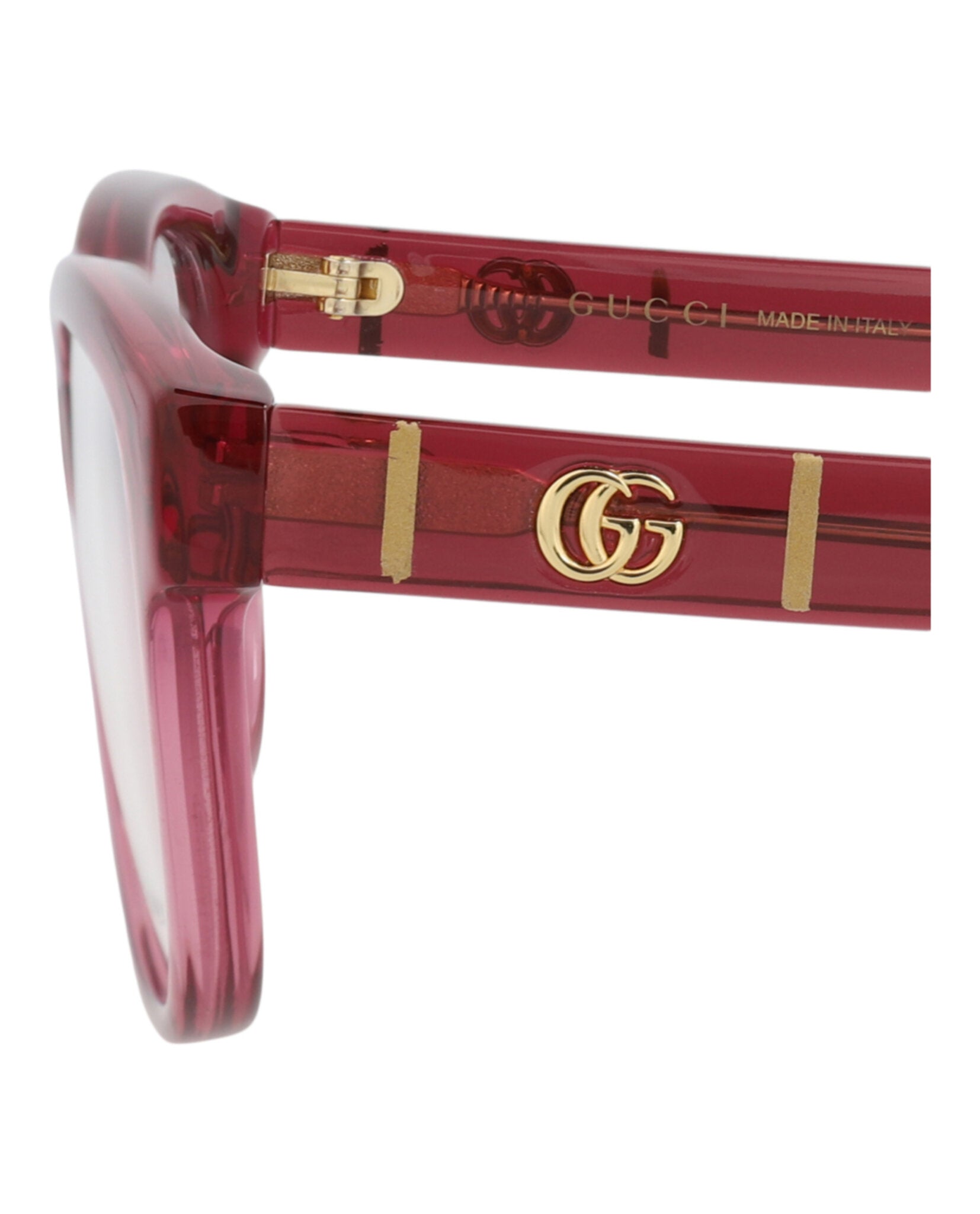 Gucci Gucci Womens Round/Oval Burgundy Burgundy Transparent Fashion Designer Eyewear