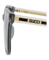 Gucci Gucci Unisex Square/Rectangle Grey Crystal Blue Fashion Designer Eyewear