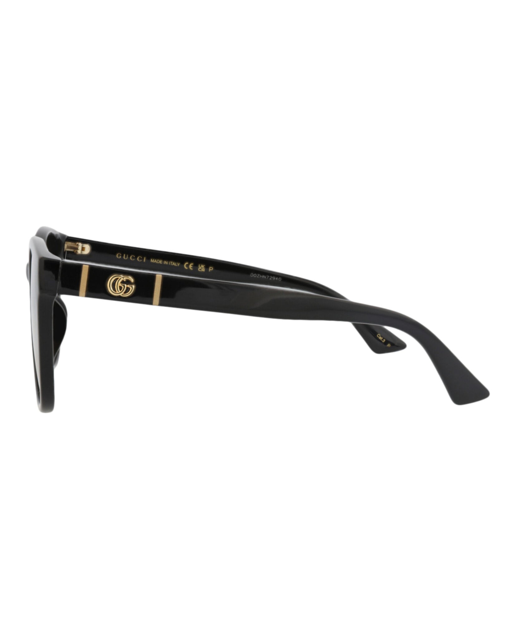 Gucci Gucci Unisex Round/Oval Black Black Grey Fashion Designer Eyewear