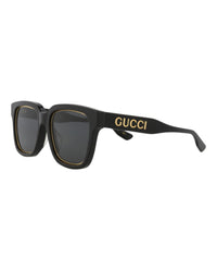 Gucci Womens Square/Rectangle Black Black Grey Fashion Designer Eyewear