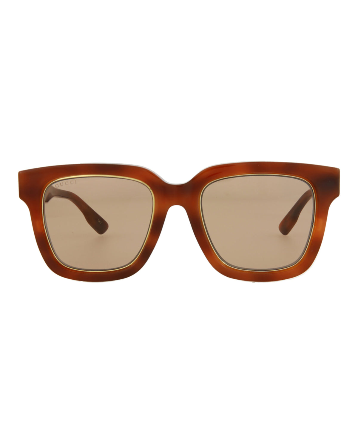 Gucci Womens Square/Rectangle Havana Havana Brown Fashion Designer Eyewear
