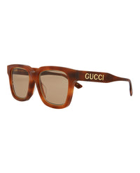 Gucci Womens Square/Rectangle Havana Havana Brown Fashion Designer Eyewear