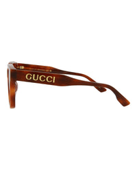 Gucci Womens Square/Rectangle Havana Havana Brown Fashion Designer Eyewear