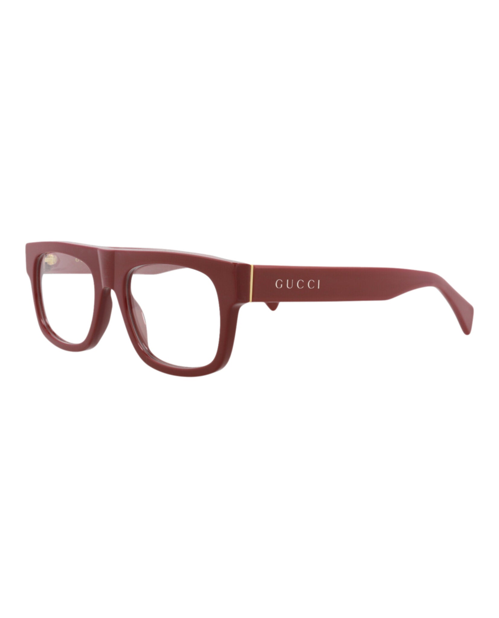 Gucci Gucci Mens Square/Rectangle Burgundy Burgundy Transparent Fashion Designer Eyewear