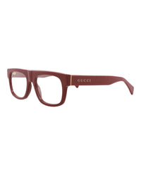 Gucci Gucci Mens Square/Rectangle Burgundy Burgundy Transparent Fashion Designer Eyewear
