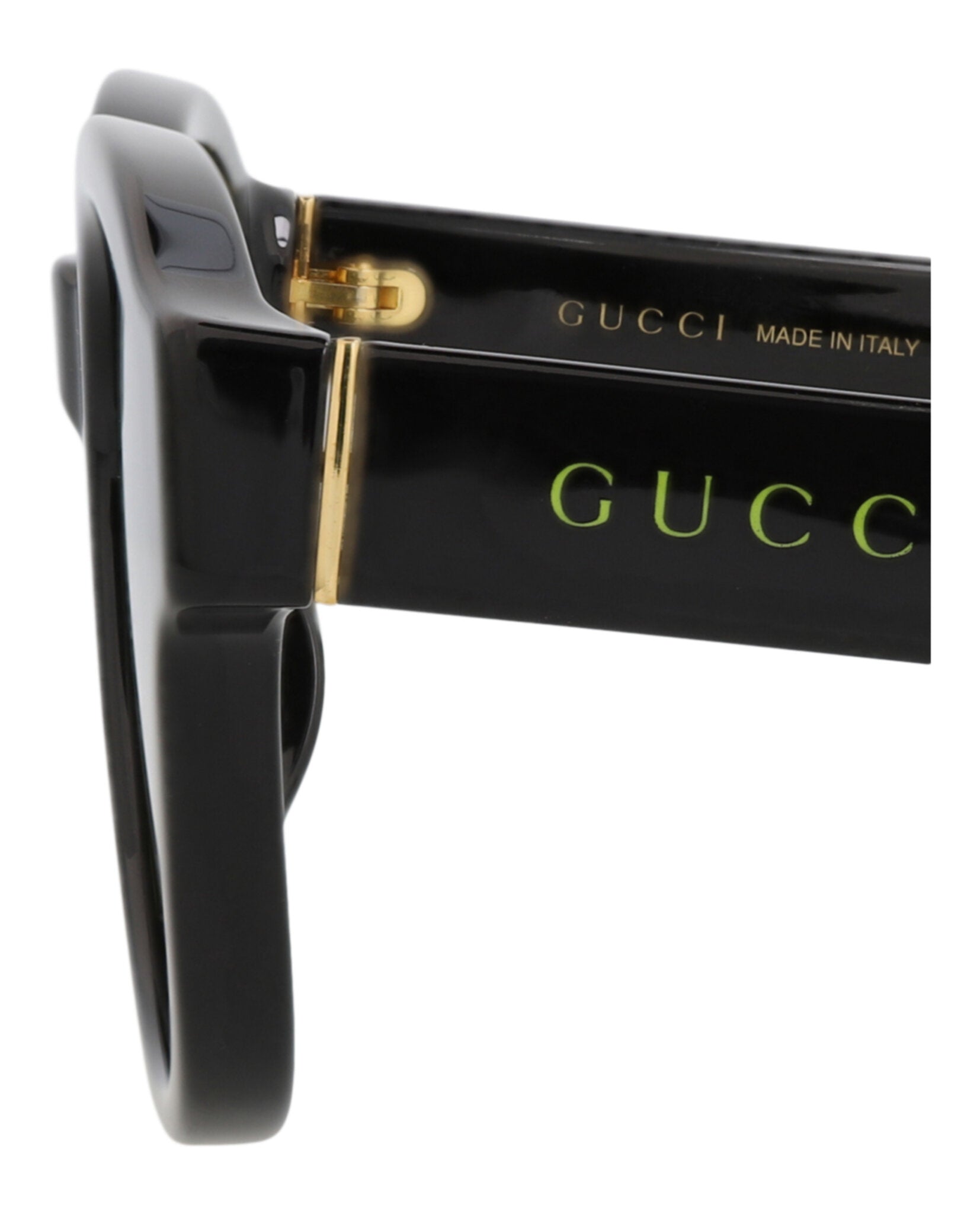 Gucci Gucci Mens Round/Oval Black Black Green Fashion Designer Eyewear