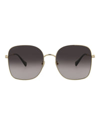 Gucci Womens Square/Rectangle Gold Gold Grey Fashion Designer Eyewear