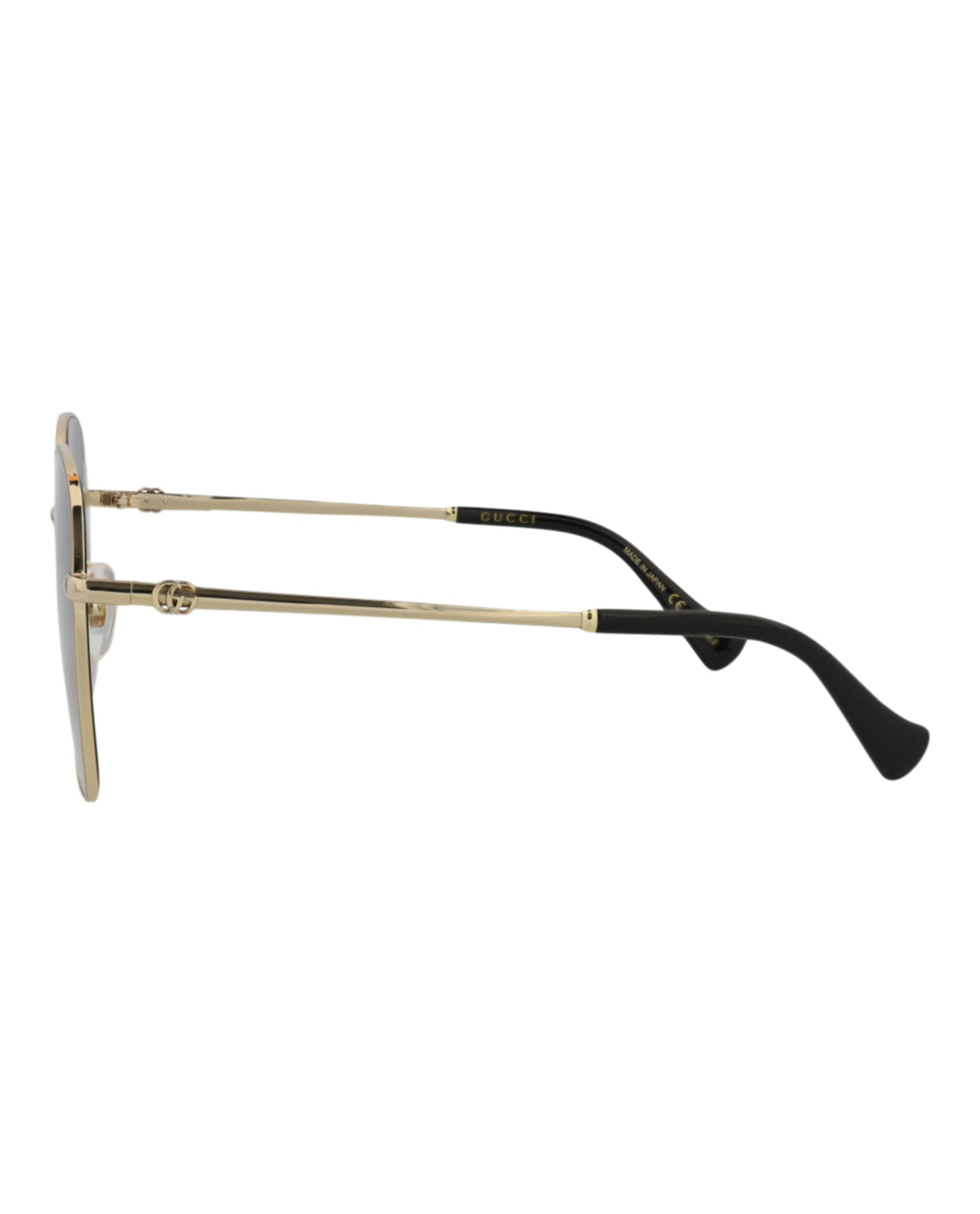 Gucci Womens Square/Rectangle Gold Gold Grey Fashion Designer Eyewear