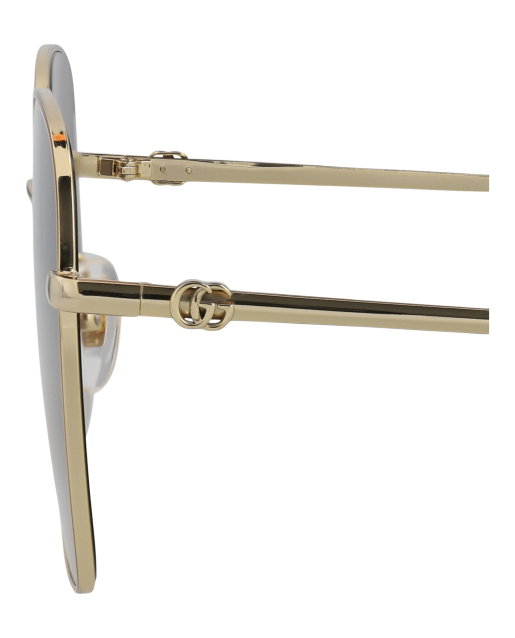 Gucci Womens Square/Rectangle Gold Gold Grey Fashion Designer Eyewear