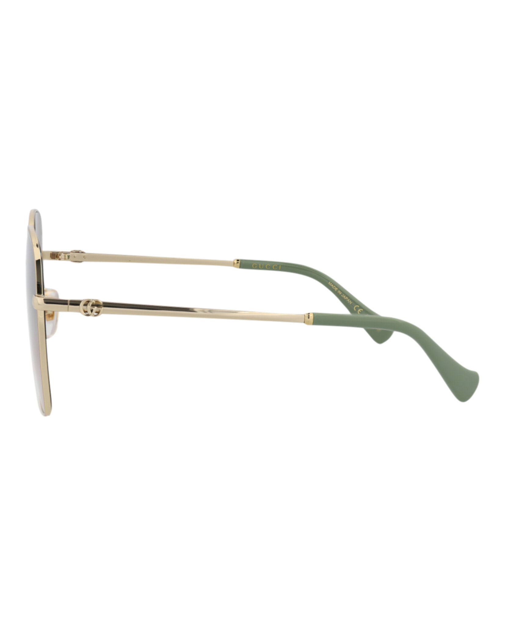Gucci Womens Square/Rectangle Gold Gold Brown Fashion Designer Eyewear