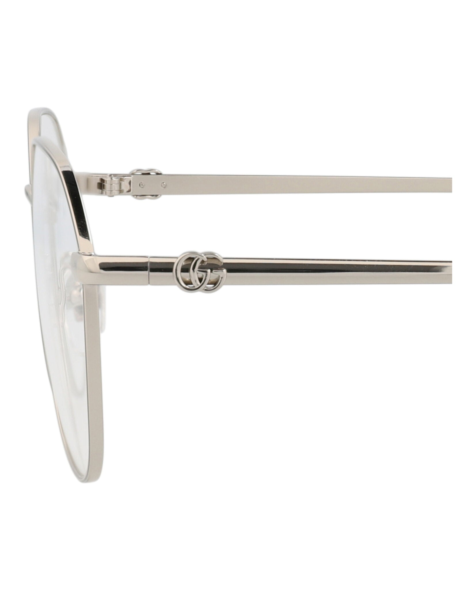 Gucci Womens Round/Oval Silver Silver Transparent Fashion Designer Eyewear