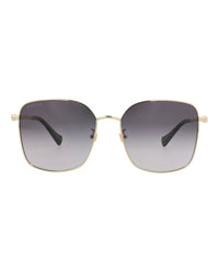 Gucci Gucci Womens Square/Rectangle Gold Gold Grey Fashion Designer Eyewear