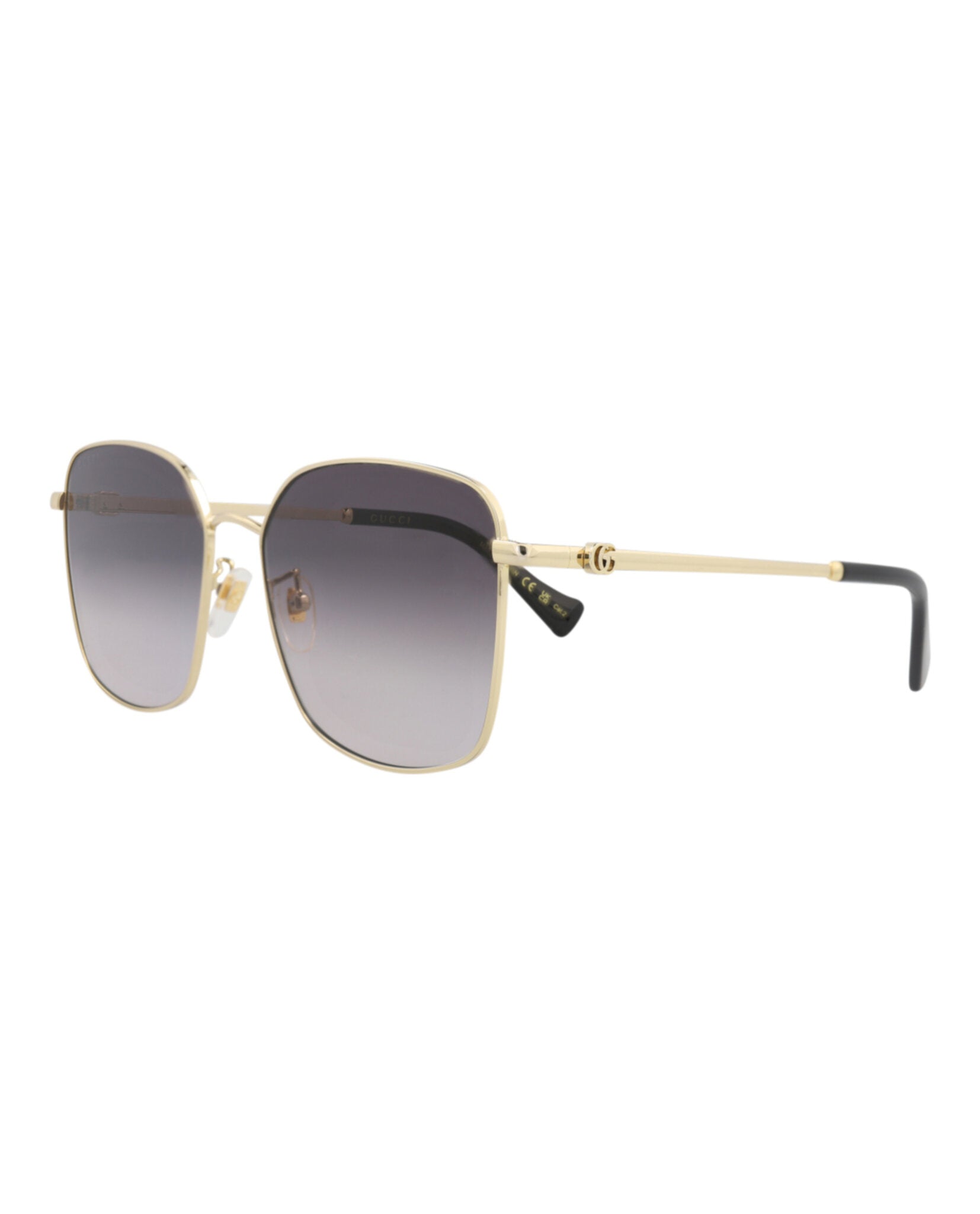 Gucci Gucci Womens Square/Rectangle Gold Gold Grey Fashion Designer Eyewear