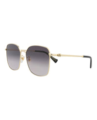 Gucci Gucci Womens Square/Rectangle Gold Gold Grey Fashion Designer Eyewear